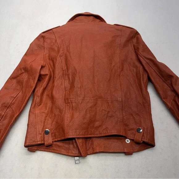 Imperial Biker Jacket Short with Zip And Pockets Leather Women’s Size Small